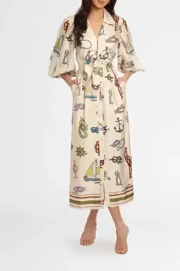 Alemais Ships Ahoy Midi Dress Print Size 6 for rent on The Volte - image 4