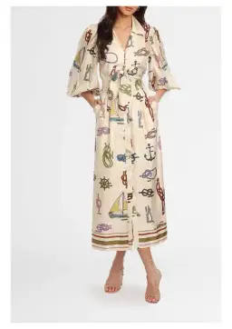 Alemais Ships Ahoy Midi Dress Print Size 6 for rent on The Volte - image 1