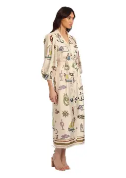 Alemais Ships Ahoy Midi Dress Multi Size 8