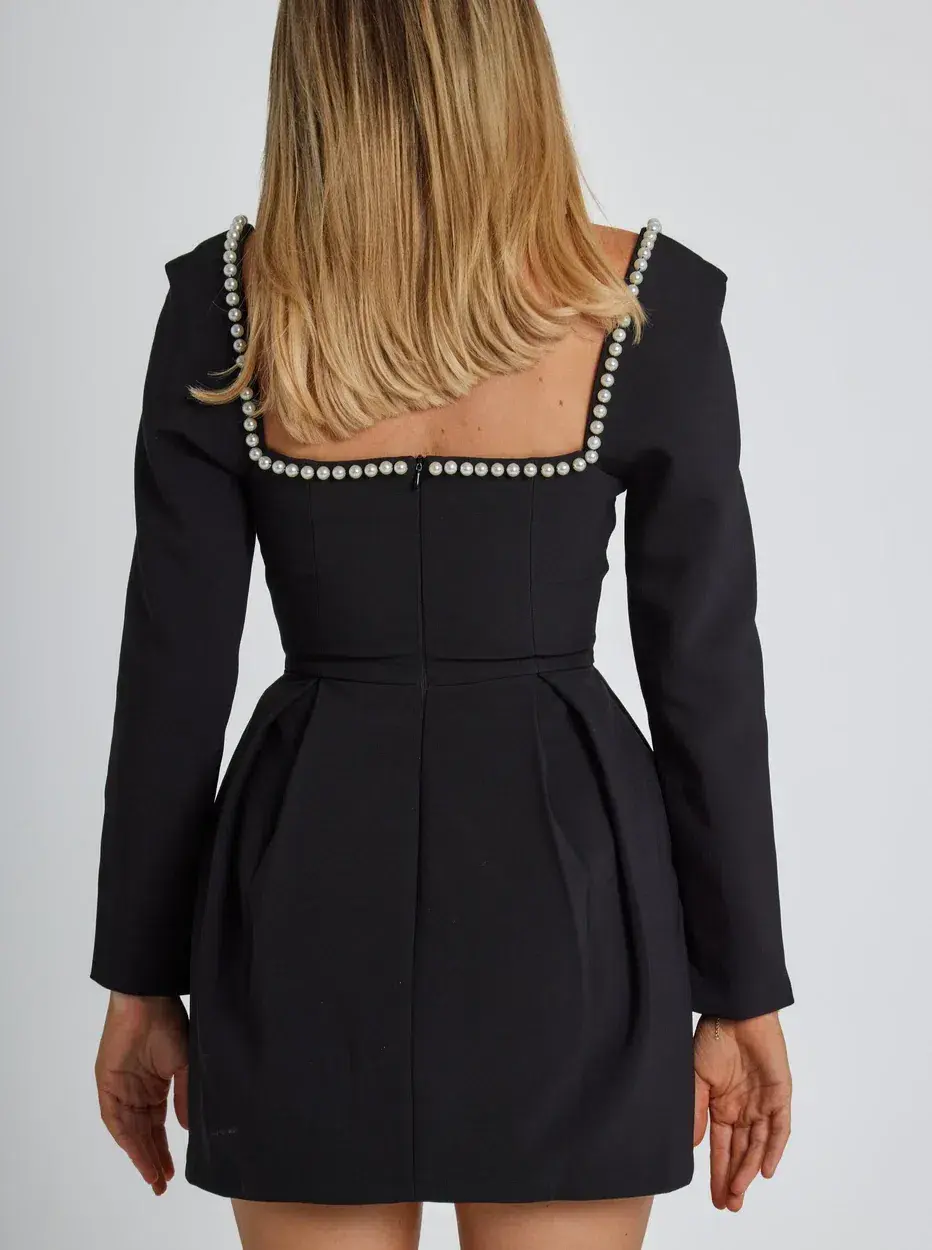 Odd Muse The Ultimate Muse Pearl Mini Dress in Black Size 10 for rent on The Volte - main image