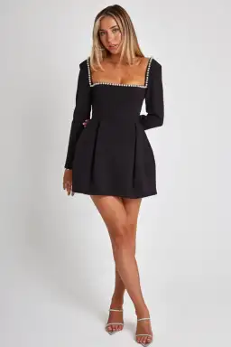 Odd Muse The Ultimate Muse Pearl Mini Dress in Black Size 10 for rent on The Volte - image 1