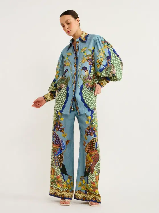 Alemais Gilly Shirt Misty Blue Size AU 8 for rent on The Volte - main image