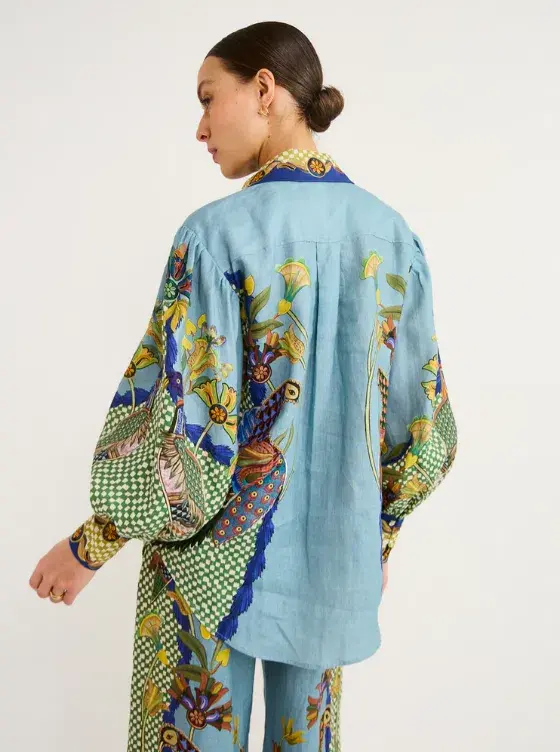 Alemais Gilly Shirt Misty Blue Size AU 8 for rent on The Volte - main image