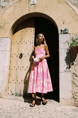 Steele Marina Midi Dress in Hypno Gingham Print Size AU 8 for rent on The Volte - image 4