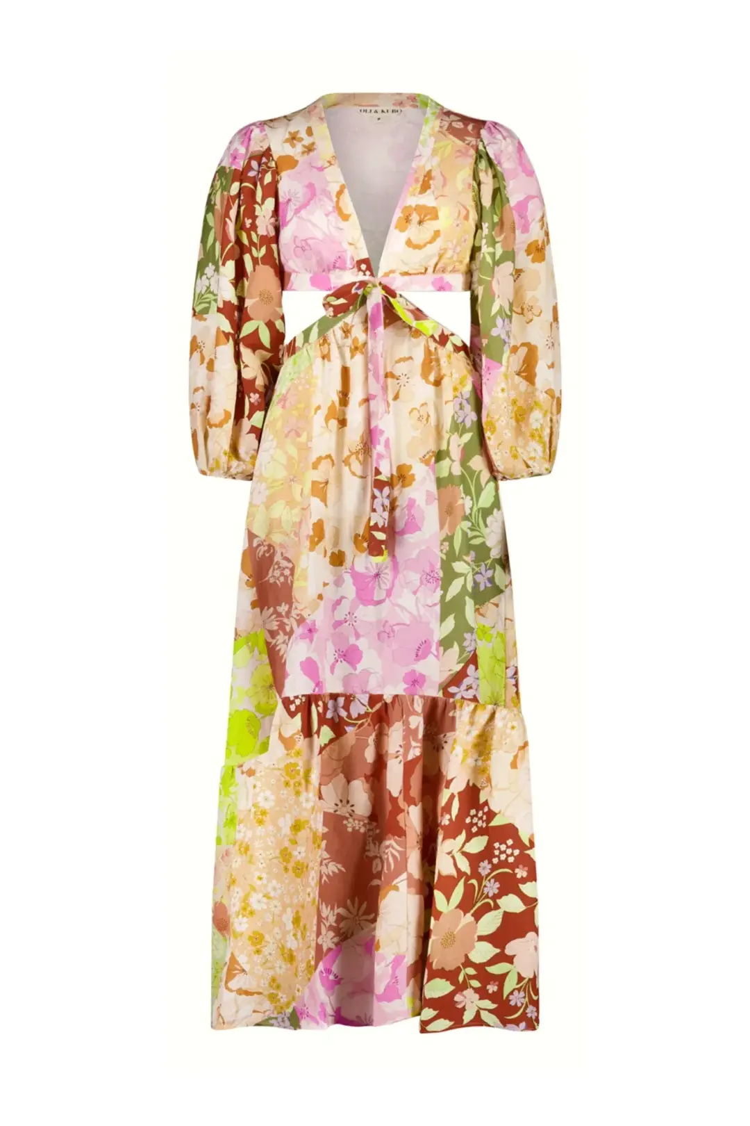 Oli & Kubo Vieja Scarf Maxi Dress Patchwork Size AU 8 for rent on The Volte - main image