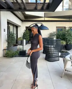 Coucoo Pasu Assymetric Java Dress Grey Size S/ AU 8 for rent on The Volte - image 2