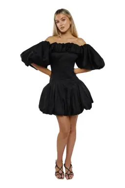 Aje Arles Off Shoulder Mini Dress Black Size S / Au 8 for rent on The Volte - image 1