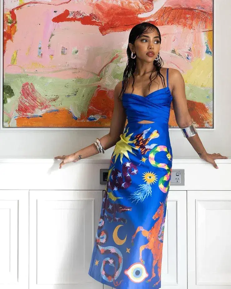 Alemais Guardian Midi Dress Blue Size 12 - Image 1