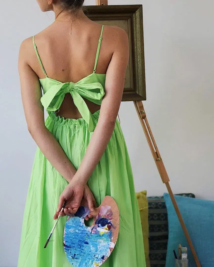 Steele Josie Midi Dress Green Size M / AU 10 for rent on The Volte - main image