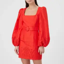 Rebecca Vallance Portia Long Sleeve Mini Dress Red Size AU 4 for rent on The Volte - image 2