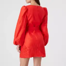 Rebecca Vallance Portia Long Sleeve Mini Dress Red Size AU 4 for rent on The Volte - image 3