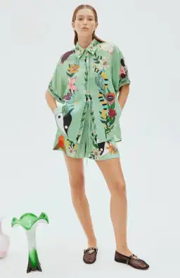 Alemais Meagan Linen Shorts And Shirt Set Print Size AU 16 for rent on The Volte - image 1