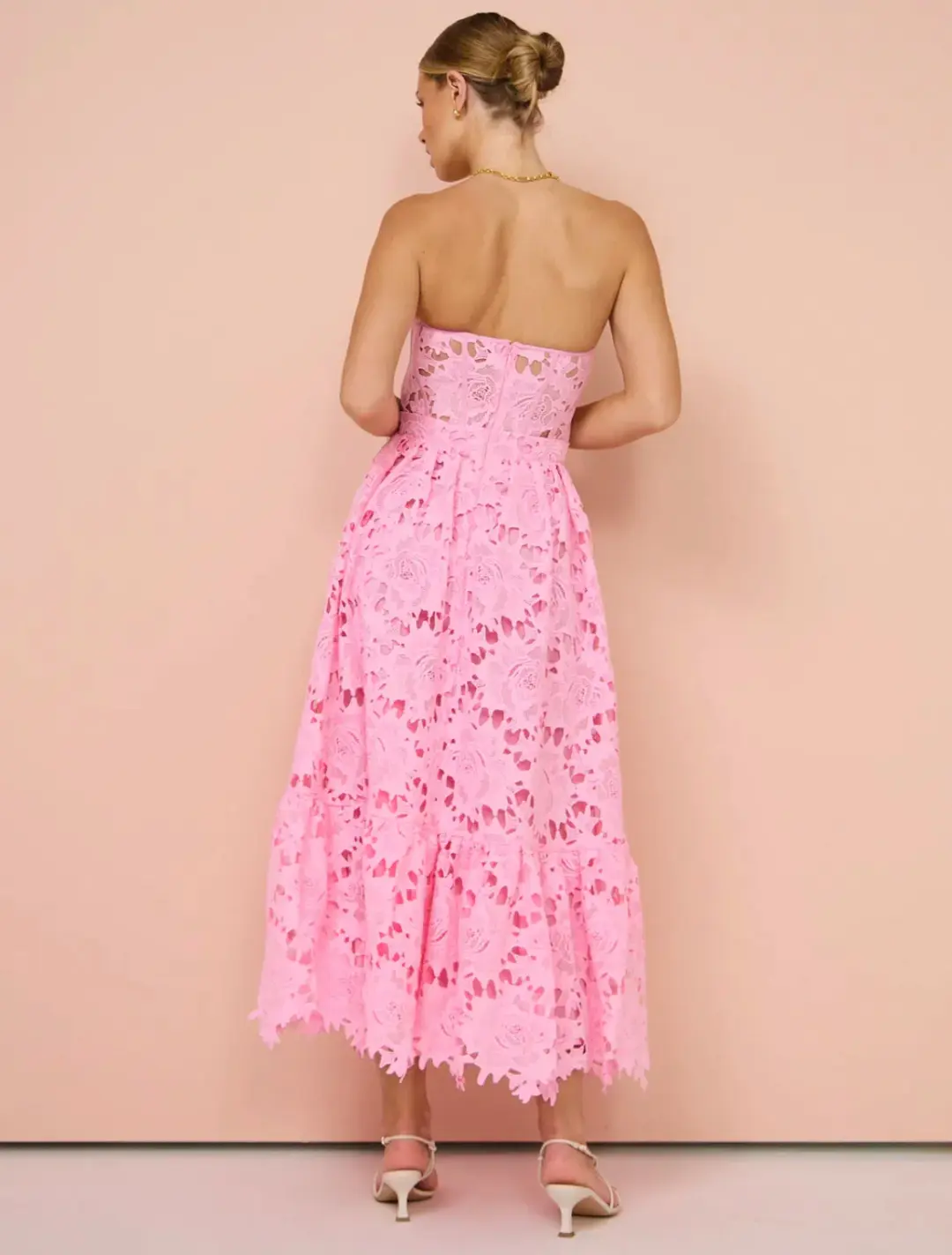Leo Lin Emilia Bustier Dress Pink Size AU 14 for rent on The Volte - main image