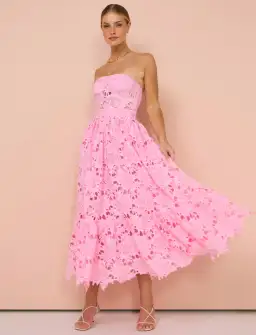 Leo Lin Emilia Bustier Dress Pink Size AU 14 for rent on The Volte - image 1