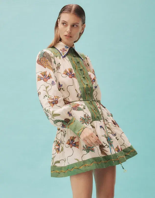 Alemais Birdie Mini Dress Print Size 6 - Image 2