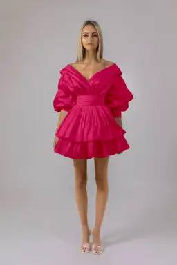 Alin Le Kal Chloe Dress Fuchsia Pink Size 8 for rent on The Volte - image 2