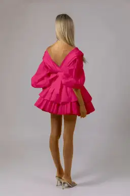 Alin Le Kal Chloe Dress Fuchsia Pink Size 8 for rent on The Volte - image 3