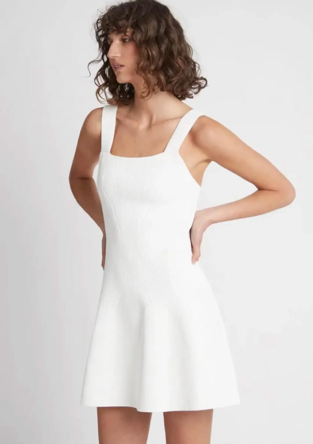 Aje Casa Mini Knit Dress White Size 6 for rent on The Volte - main image