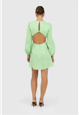 The Wolfgang Safi Linen Cut Out Dress Mint Size 8 for rent on The Volte - image 2