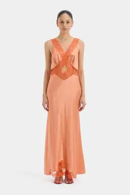 Sir the Label Aries Cut Out Gown Peach Size 3 /AU 12