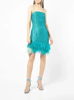 Rebecca Vallance Missing Hours Mini Dress Turquoise Size 10