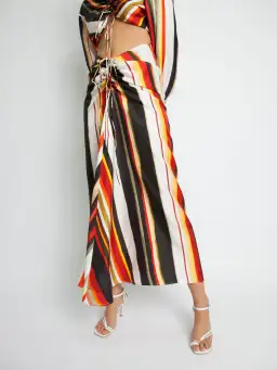 Christopher Esber Ruched Disconnect Striped Shirt Dress Multicolour Size 4 for rent on The Volte - image 2