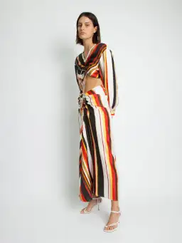 Christopher Esber Ruched Disconnect Striped Shirt Dress Multicolour Size 4 for rent on The Volte - image 1