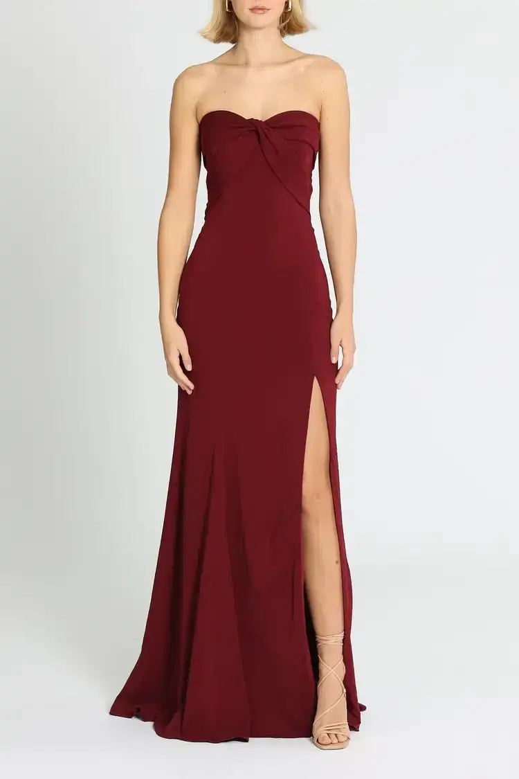 Jay Godfrey Cambridge Gown in Bordeaux Size 14 for rent on The Volte - main image