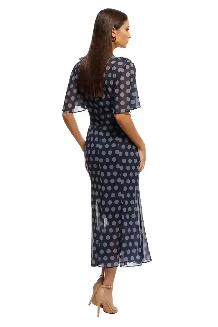 Keepsake the Label Passion Midi Dress in Midnight Polka Dot Size 8 for rent on The Volte - main image