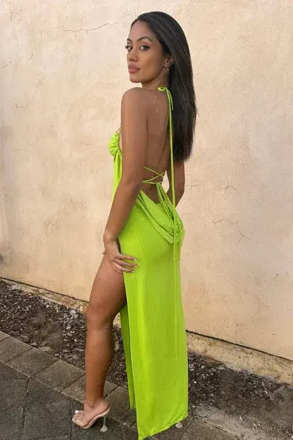 Melani The Label Marlo Gown in Green Size 6 for rent on The Volte - main image