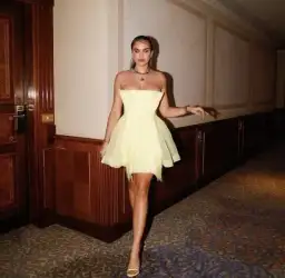 Aje Astrid Strapless Mini Dress in Lemon Size 8 AU for rent on The Volte - image 5
