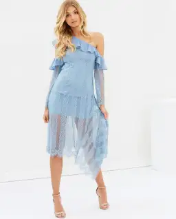 Keepsake the Label Better Days Lace Midi Dress Dusty Blue Size XS / AU 6 for rent on The Volte - image 1