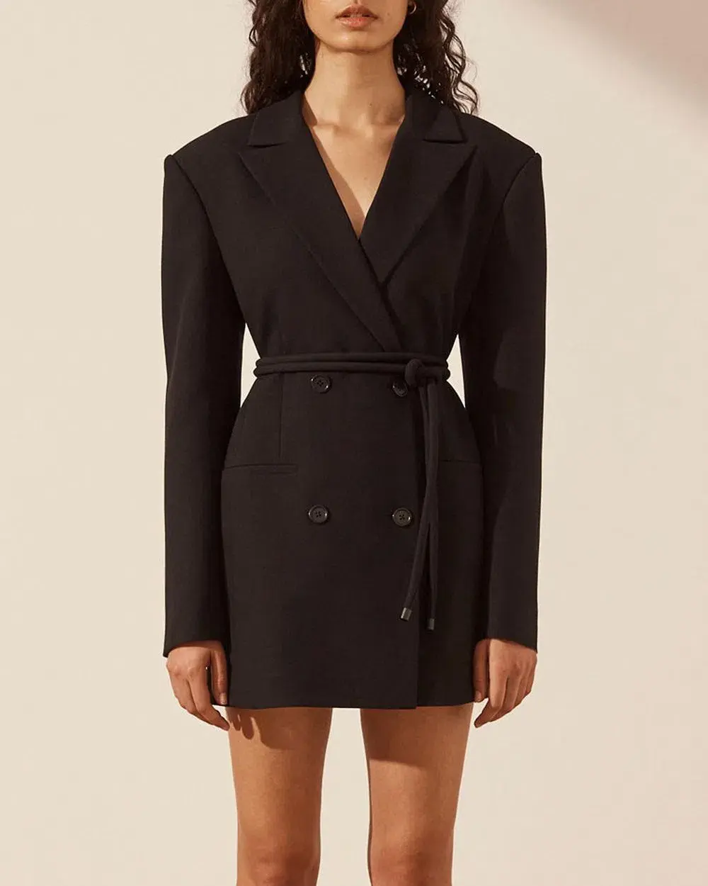 Shona Joy Irena Blazer Mini Dress Black Size 8 for rent on The Volte - main image