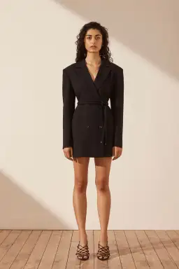 Shona Joy Irena Blazer Mini Dress Black Size 8 for rent on The Volte - image 1