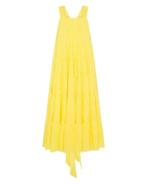Aje Le Mempris Tiered Maxi Dress Daisy Yellow Size 4 for rent on The Volte - main image
