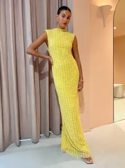 Camilla and Marc Riviera Column Dress Yellow Size 12