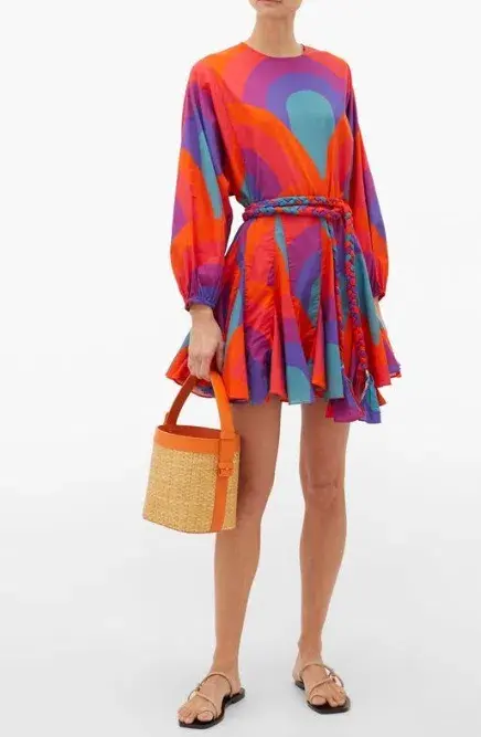 Rhode Ella Retro Rainbow Mini Dress Multi Size S / AU 8 for rent on The Volte - main image