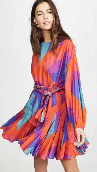 Rhode Ella Retro Rainbow Mini Dress Multi Size S / AU 8 for rent on The Volte - main image