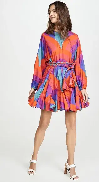Rhode Ella Retro Rainbow Mini Dress Multi Size S / AU 8 for rent on The Volte - main image