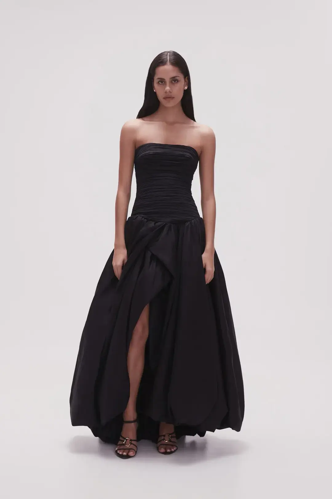 Aje Violette Bubble Hem Maxi Dress Black Size 6 for rent on The Volte - main image