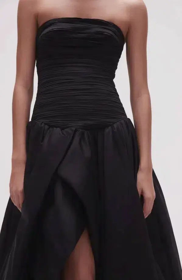 Aje Violette Bubble Hem Maxi Dress Black Size 6 for rent on The Volte - main image