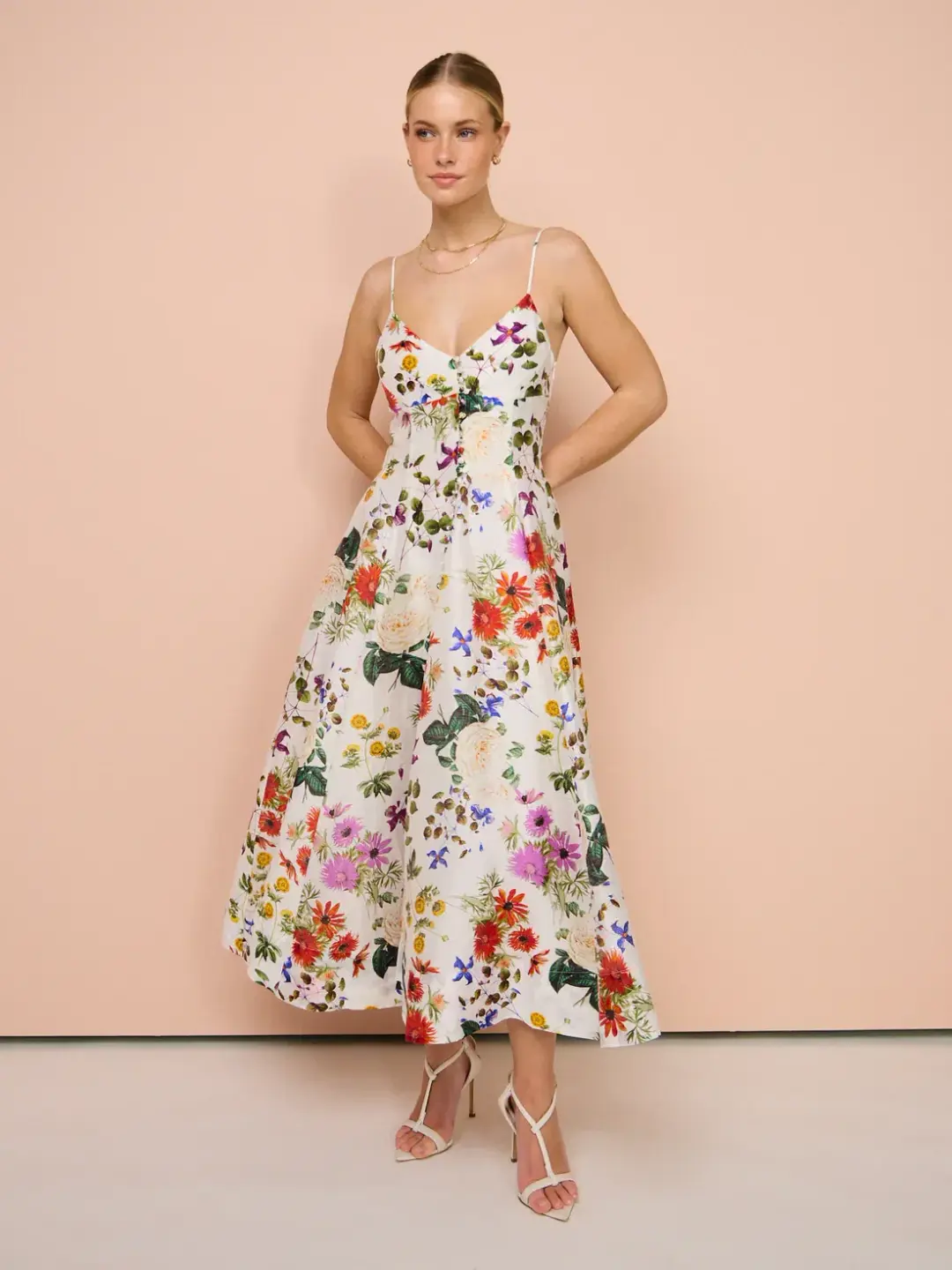Sofia The Label Enchanted Floral Midi Dress Enchanted Floral Size 8 for rent on The Volte - main image