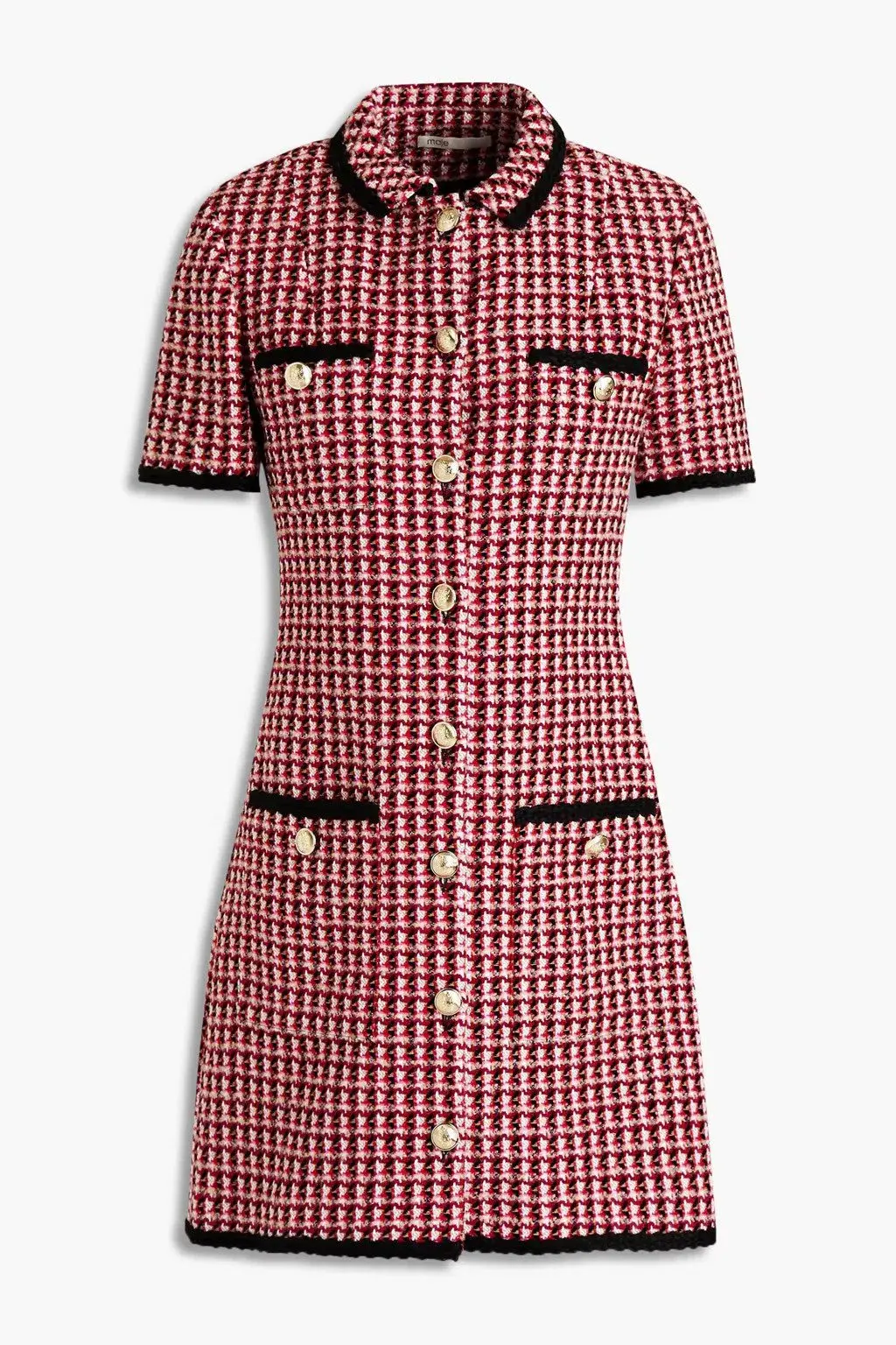 Maje Tweed Mini Dress Print Size 8 - Image 3