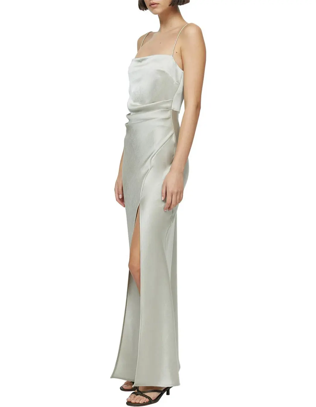 Bec & Bridge Nadia Square Neckline Tuck Detailing Maxi Dress Ecru Size 10 for rent on The Volte - main image