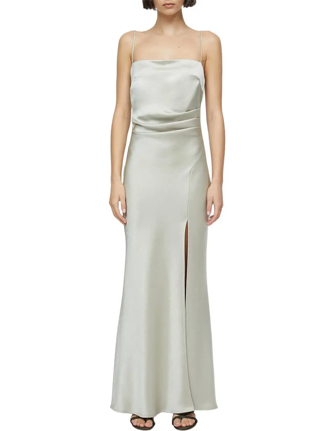 Bec & Bridge Nadia Square Neckline Tuck Detailing Maxi Dress Ecru Size 10 for rent on The Volte - main image