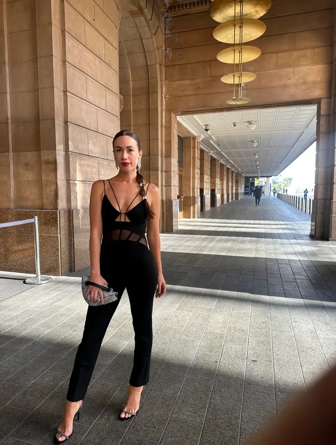 MISHA Myrine Jumpsuit Black Size 6/XS for rent on The Volte - main image