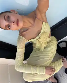 Bec & Bridge Spiral Crush Asym Maxi Dress Citrus Size 6 for rent on The Volte - image 4