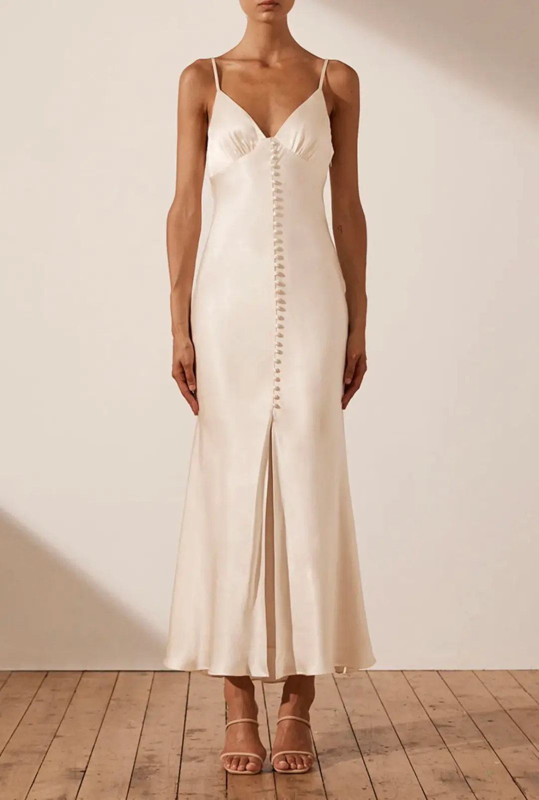 Shona Joy La Lune Bias Slip Dress Cream Size 6 for rent on The Volte - main image