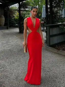 Effie Kats Valencia Gown Red Size M/Au 10 for rent on The Volte - image 1