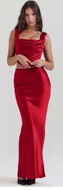 House of CB Una Corset and Sydel Skirt Set Ruby Red Size S / AU 8 for rent on The Volte - image 2